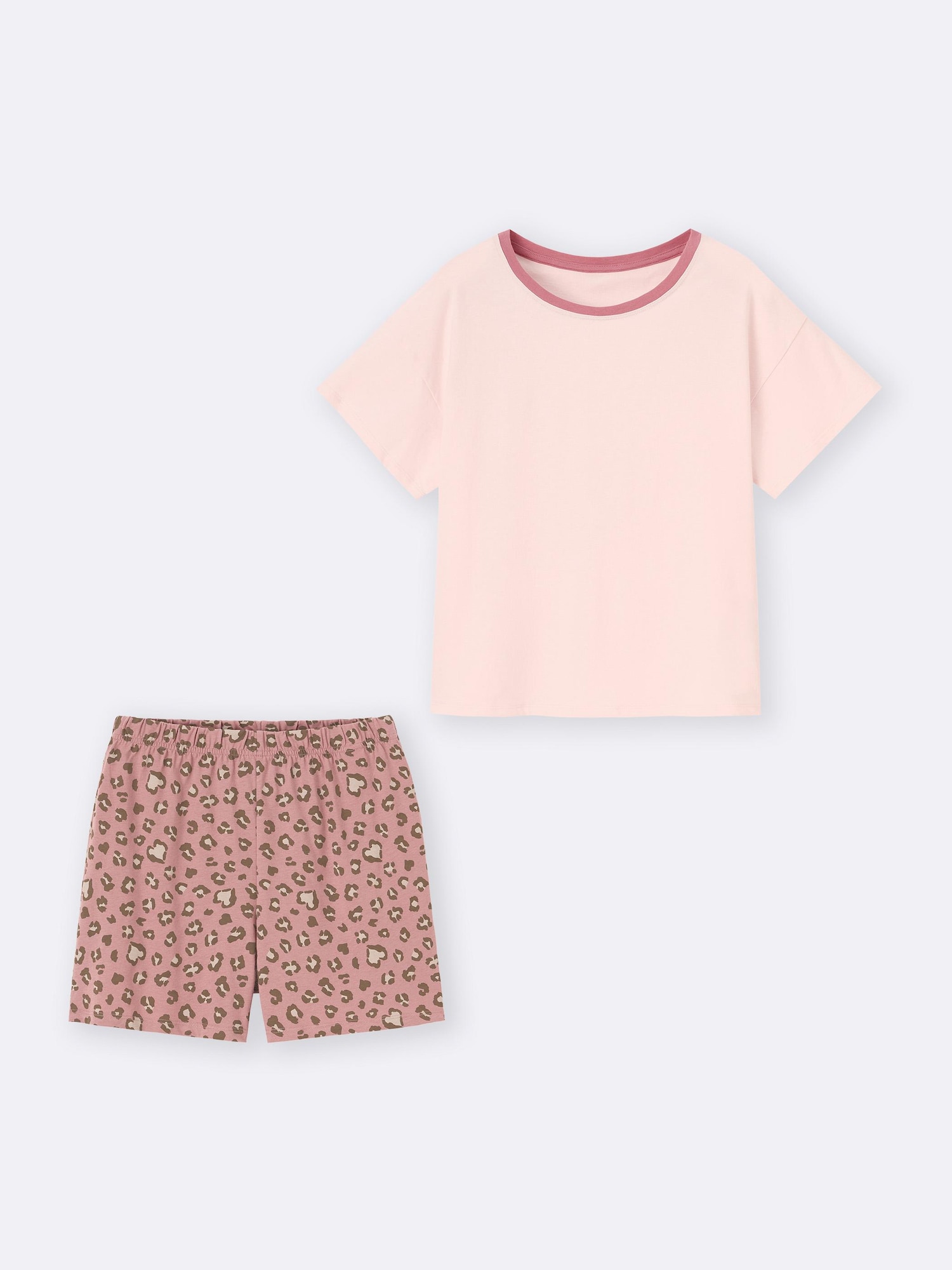 GU公式 | コットンカラーラウンジセット(半袖)(レオパード)