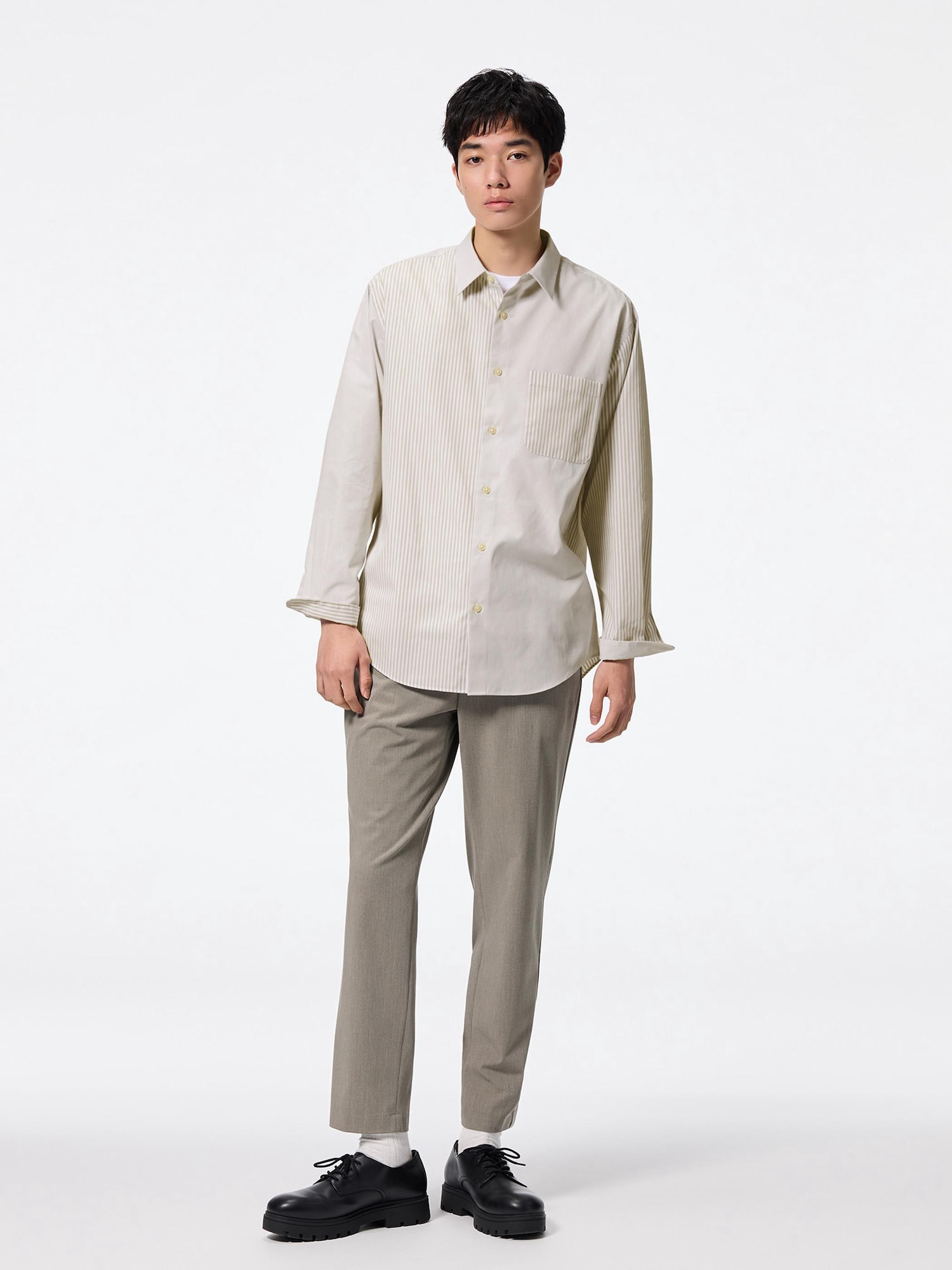 GU公式 | イージーケアブロードシャツ(ストライプ2)