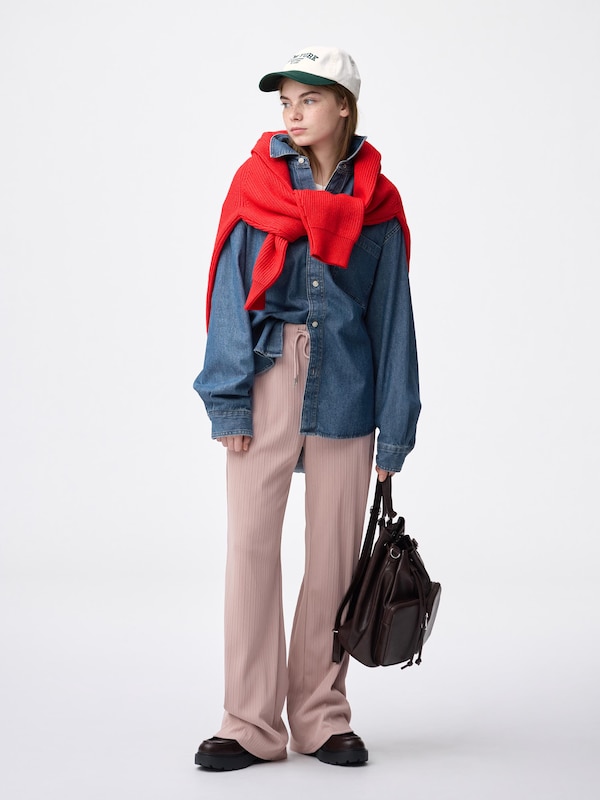 リブプルオンパンツ+EC(丈長め78.0cm)