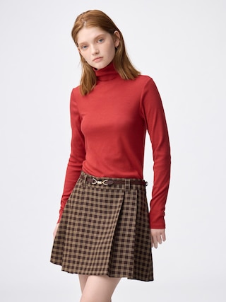 ウォームリブタートルネックT(長袖) 【レディース】 【Tシャツ・カットソー・ブラフィール】【GU公式/ジーユー】 【RED】 ウォームリブタートルネックT(長袖) 【レディース】 【Tシャツ・カットソー・ブラフィール】【GU公式/ジーユー】 【RED】