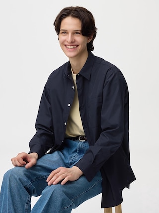 イージーケアブロードシャツ 【メンズ】 【シャツ・ポロシャツ】【GU公式/ジーユー】 【NAVY】 イージーケアブロードシャツ 【メンズ】 【シャツ・ポロシャツ】【GU公式/ジーユー】 【NAVY】