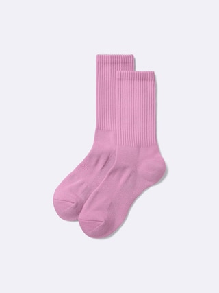 リブパイルクルーソックス 【レディース】 【インナー・下着】【GU公式/ジーユー】 【PINK】 リブパイルクルーソックス 【レディース】 【インナー・下着】【GU公式/ジーユー】 【PINK】
