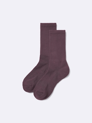 リブパイルクルーソックス 【レディース】 【インナー・下着】【GU公式/ジーユー】 【DARK BROWN】 リブパイルクルーソックス 【レディース】 【インナー・下着】【GU公式/ジーユー】 【DARK BROWN】