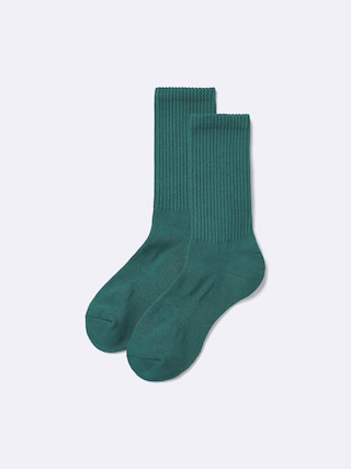 リブパイルクルーソックス 【レディース】 【インナー・下着】【GU公式/ジーユー】 【GREEN】 リブパイルクルーソックス 【レディース】 【インナー・下着】【GU公式/ジーユー】 【GREEN】