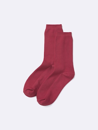 リブクルーソックス+E 【レディース】 【インナー・下着】【GU公式/ジーユー】 【RED】 リブクルーソックス+E 【レディース】 【インナー・下着】【GU公式/ジーユー】 【RED】