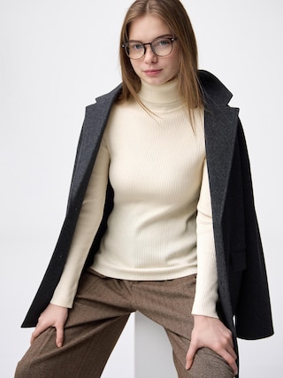 リブタートルネックセーターZ+E 【レディース】 【ニット・カーディガン】【GU公式/ジーユー】 【OFF WHITE】 リブタートルネックセーターZ+E 【レディース】 【ニット・カーディガン】【GU公式/ジーユー】 【OFF WHITE】