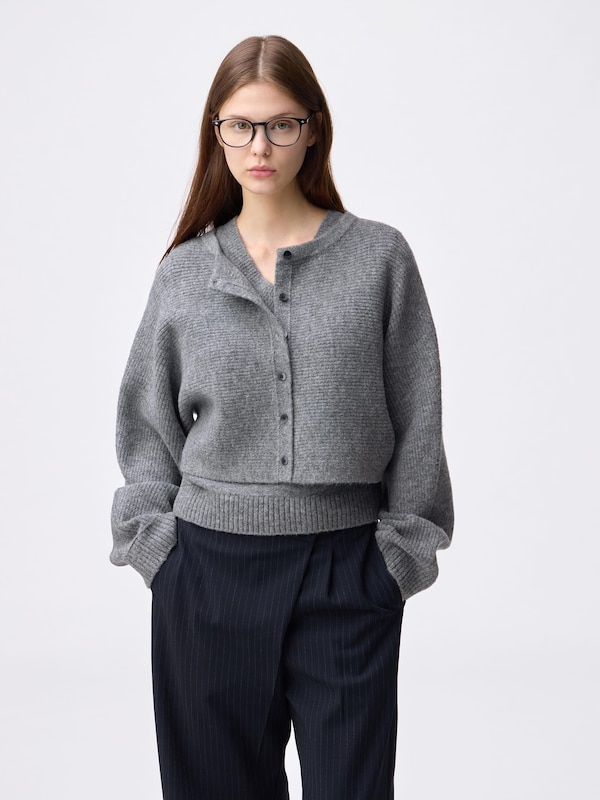 パフニット2ピースカーディガン