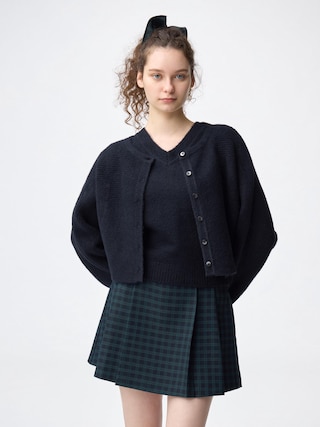 パフニット2ピースカーディガン 【レディース】 【ニット・カーディガン】【GU公式/ジーユー】 【NAVY】 パフニット2ピースカーディガン 【レディース】 【ニット・カーディガン】【GU公式/ジーユー】 【NAVY】