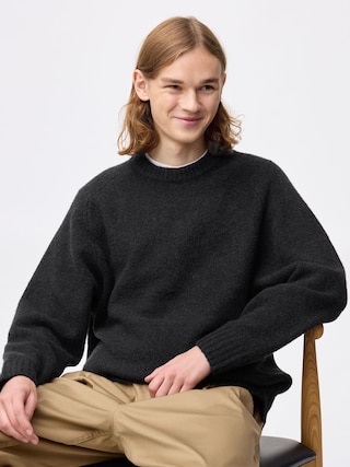 パフニットプルオーバー 【メンズ】 【ニット・カーディガン】【GU公式/ジーユー】 【DARK GRAY】