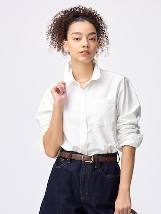 オックスフォードショートシャツ 【レディース】 【シャツ・ブラウス】【GU公式/ジーユー】 【OFF WHITE】 オックスフォードショートシャツ 【レディース】 【シャツ・ブラウス】【GU公式/ジーユー】 【OFF WHITE】