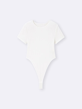 コットンブレンドボディスーツ(半袖)(ドライ)+E 【レディース】 【インナー・下着】【GU公式/ジーユー】 【OFF WHITE】 コットンブレンドボディスーツ(半袖)(ドライ)+E 【レディース】 【インナー・下着】【GU公式/ジーユー】 【OFF WHITE】
