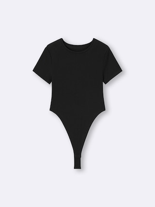 コットンブレンドボディスーツ(半袖)(ドライ)+E 【レディース】 【インナー・下着】【GU公式/ジーユー】 【BLACK】 コットンブレンドボディスーツ(半袖)(ドライ)+E 【レディース】 【インナー・下着】【GU公式/ジーユー】 【BLACK】
