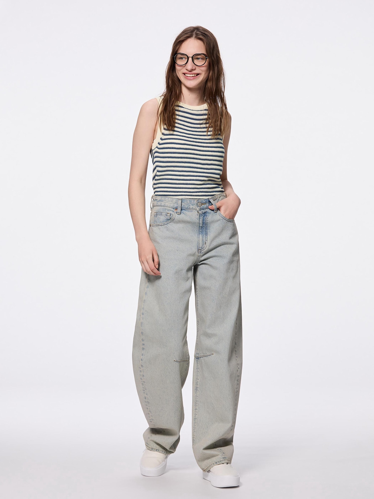 xu 白黒ボーダー XU（エックスユー）の「【XU/エックスユー】stripe damage knit