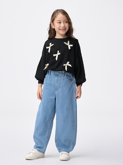 GIRLSバレルレッグジーンズ(ラインストーン)