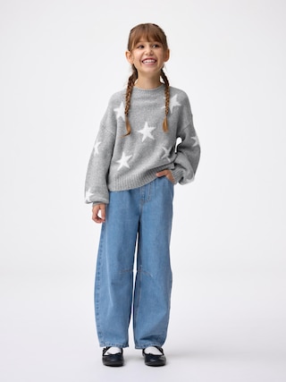GIRLSバレルレッグジーンズ(ラインストーン) 【KIDS・TEEN】 【キッズ パンツ・スカート】【GU公式/ジーユー】 【BLUE】 GIRLSバレルレッグジーンズ(ラインストーン) 【KIDS・TEEN】 【キッズ パンツ・スカート】【GU公式/ジーユー】 【BLUE】