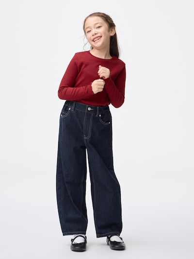 GIRLS 배럴 레그 청바지 (라인 스톤)