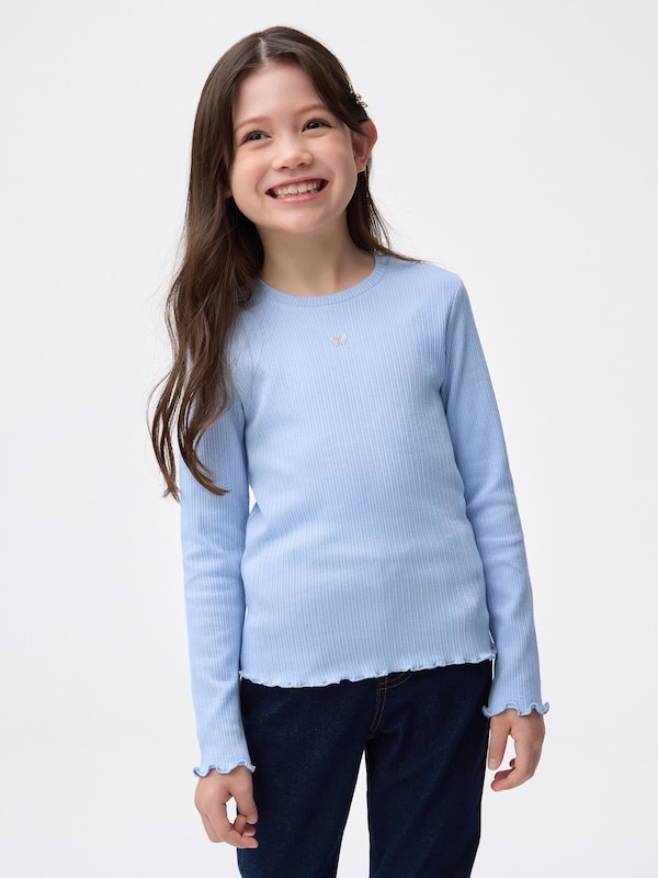 GIRLSリブクルーネックT(長袖)