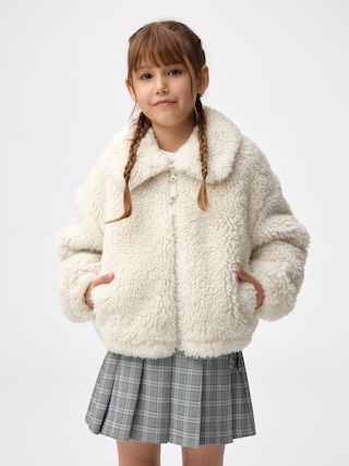GIRLSフラッフィーブルゾン 【KIDS・TEEN】 【キッズ アウター】【GU公式/ジーユー】 【NATURAL】