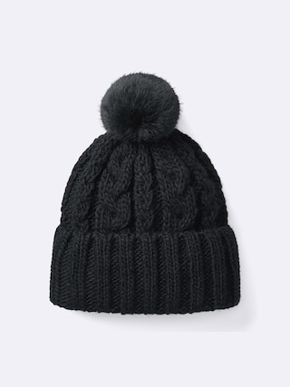 KIDS(男女兼用)ケーブルニットキャップ 【KIDS・TEEN】 【キッズ グッズ】【GU公式/ジーユー】 【BLACK】