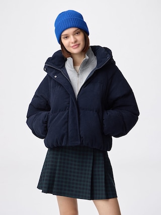 ウォームパデッドコーデュロイブルゾン 【レディース】 【アウター】【GU公式/ジーユー】 【NAVY】