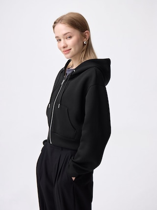 パフスウェットフルジップパーカ 【レディース】 【Tシャツ・スウェット】【GU公式/ジーユー】 【BLACK】 パフスウェットフルジップパーカ 【レディース】 【Tシャツ・スウェット】【GU公式/ジーユー】 【BLACK】