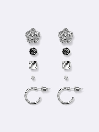 ローズ&マルチミニピアス5P 【レディース】 【グッズ】【GU公式/ジーユー】 【SILVER】 ローズ&マルチミニピアス5P 【レディース】 【グッズ】【GU公式/ジーユー】 【SILVER】