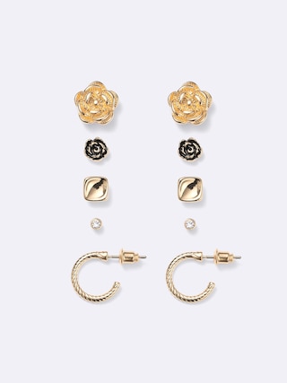 ローズ&マルチミニピアス5P 【レディース】 【グッズ】【GU公式/ジーユー】 【GOLD】 ローズ&マルチミニピアス5P 【レディース】 【グッズ】【GU公式/ジーユー】 【GOLD】