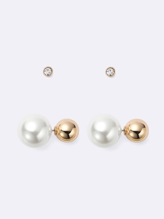 パールライク&メタルピアス2P 【レディース】 【グッズ】【GU公式/ジーユー】 【OFF WHITE】 パールライク&メタルピアス2P 【レディース】 【グッズ】【GU公式/ジーユー】 【OFF WHITE】