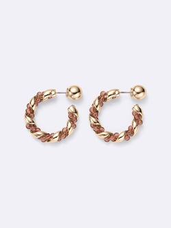 メタルボールツイストフープピアス