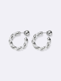 メタルボールツイストフープピアス