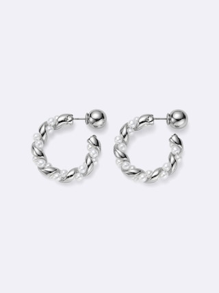 メタルボールツイストフープピアス 【レディース】 【グッズ】【GU公式/ジーユー】 【SILVER】 メタルボールツイストフープピアス 【レディース】 【グッズ】【GU公式/ジーユー】 【SILVER】