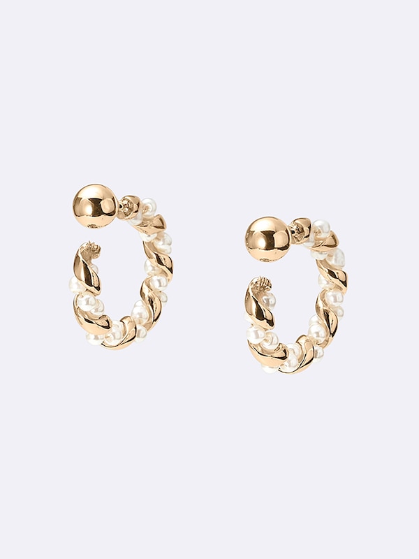 メタルボールツイストフープピアス