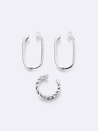 レクタングルフープノンホールピアス2P 【レディース】 【グッズ】【GU公式/ジーユー】 【SILVER】 レクタングルフープノンホールピアス2P 【レディース】 【グッズ】【GU公式/ジーユー】 【SILVER】
