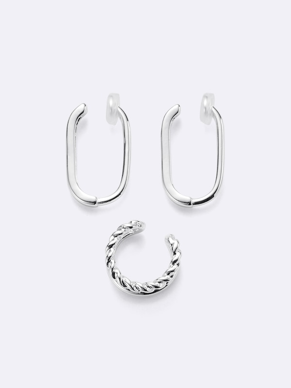 レクタングルフープノンホールピアス2P