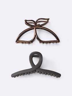 メタルバタフライヘアクリップ2P