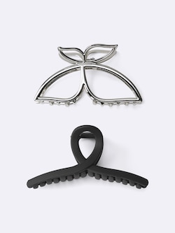 メタルバタフライヘアクリップ2P