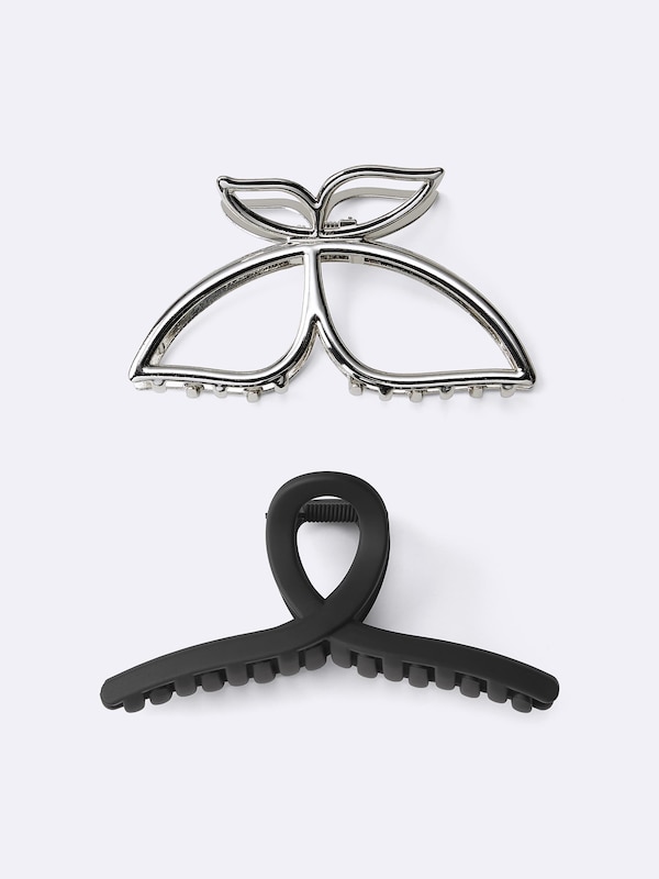 メタルバタフライヘアクリップ2P