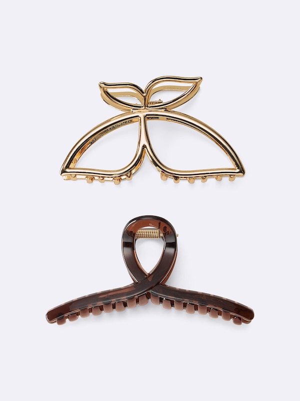 メタルバタフライヘアクリップ2P