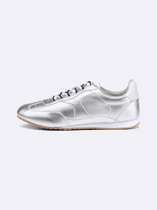 ダブルシューレースフラットスニーカー 【レディース】 【シューズ】【GU公式/ジーユー】 【SILVER】 ダブルシューレースフラットスニーカー 【レディース】 【シューズ】【GU公式/ジーユー】 【SILVER】