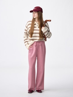 ブラッシュドリブイージーパンツ