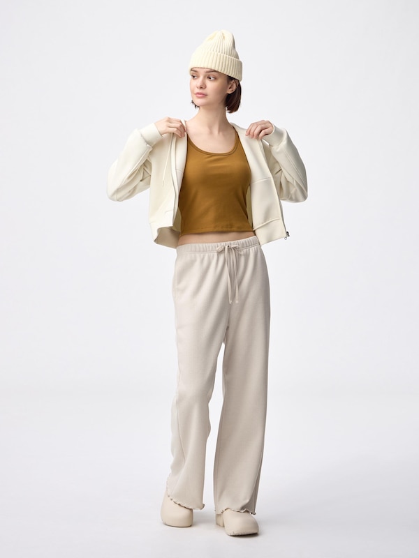 ブラッシュドリブイージーパンツ