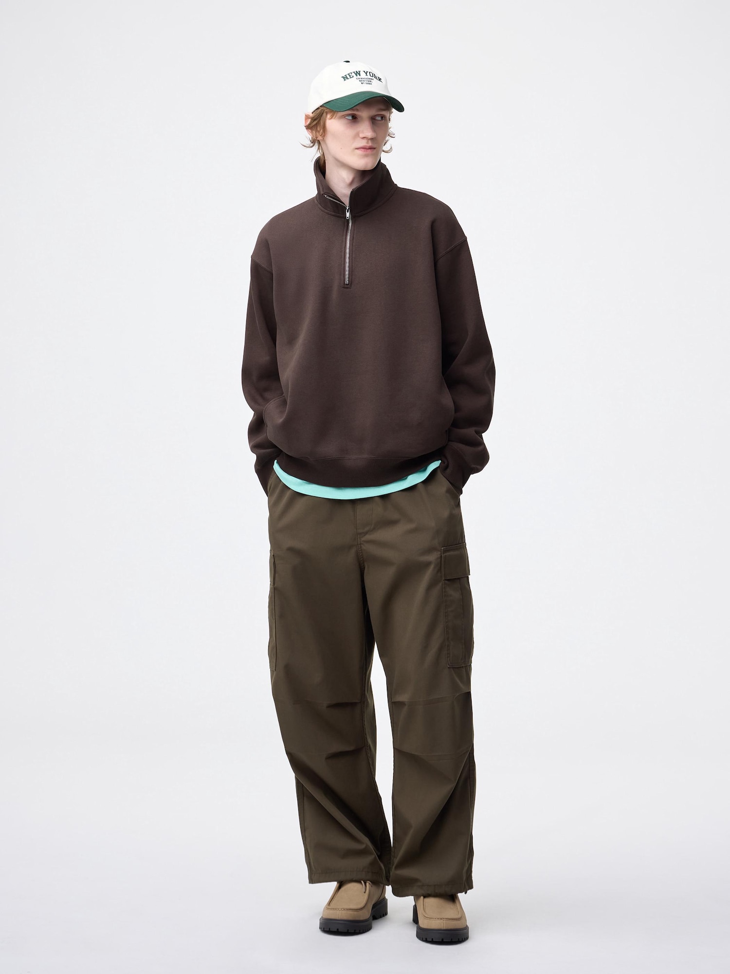 GU公式 | ヘビーウェイトスウェットハーフジッププルオーバー