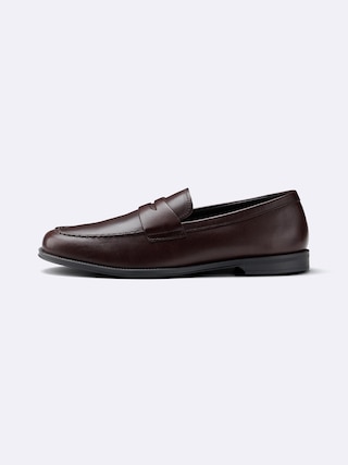 レザーフラットローファー+E 【メンズ】 【シューズ】【GU公式/ジーユー】 【BROWN】 レザーフラットローファー+E 【メンズ】 【シューズ】【GU公式/ジーユー】 【BROWN】