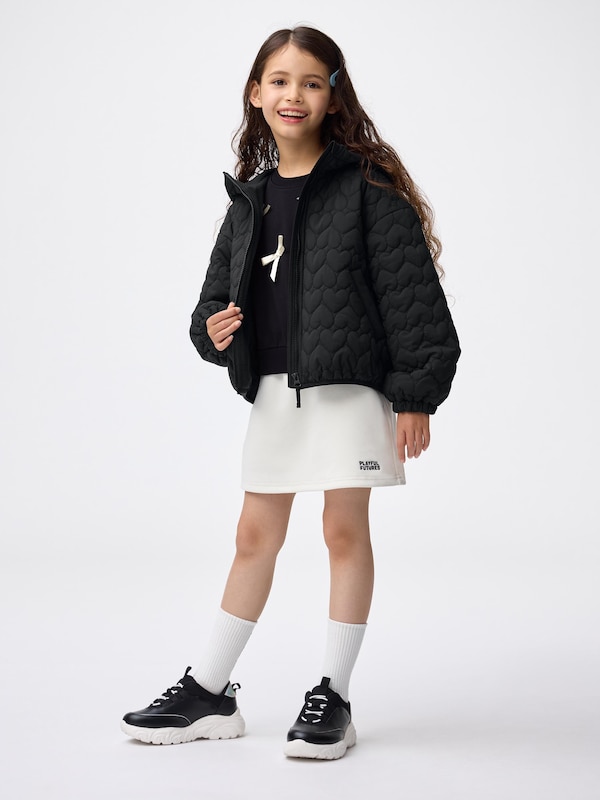 GIRLSウォームパデッドハートキルティングブルゾン