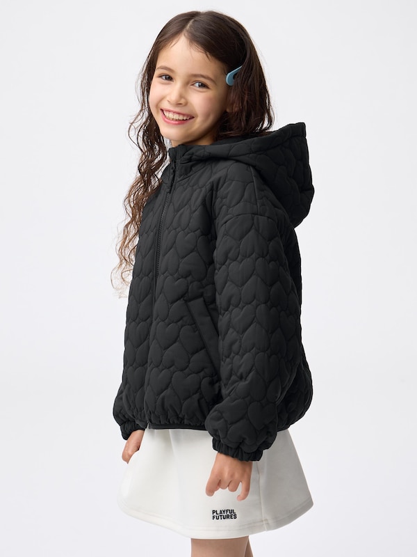 GIRLSウォームパデッドハートキルティングブルゾン