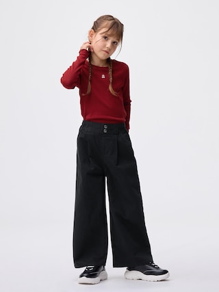 GIRLSタックワイドパンツNT+E 【KIDS・TEEN】 【キッズ パンツ・スカート】【GU公式/ジーユー】 【BLACK】 GIRLSタックワイドパンツNT+E 【KIDS・TEEN】 【キッズ パンツ・スカート】【GU公式/ジーユー】 【BLACK】