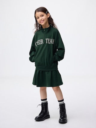 GIRLSスウェットハーフジップワンピース 【KIDS・TEEN】 【キッズ Tシャツ・スウェット・ニット】【GU公式/ジーユー】 【DARK GREEN】 GIRLSスウェットハーフジップワンピース 【KIDS・TEEN】 【キッズ Tシャツ・スウェット・ニット】【GU公式/ジーユー】 【DARK GREEN】