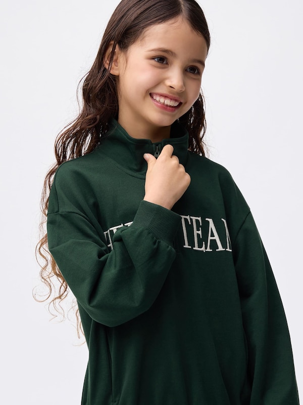 GIRLSスウェットハーフジップワンピース