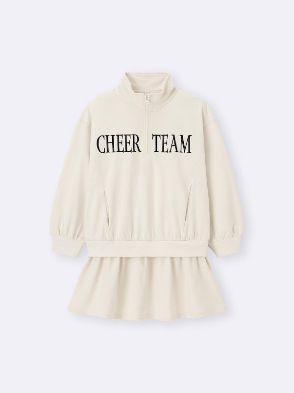 GIRLSスウェットハーフジップワンピース