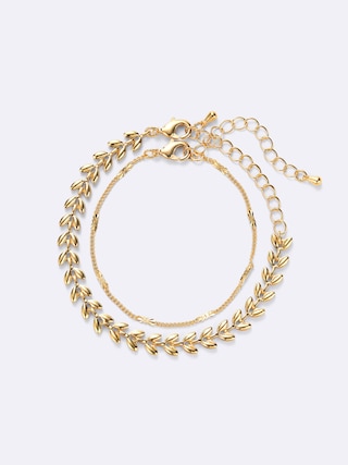 リーフチェーンブレスレット2P 【レディース】 【グッズ】【GU公式/ジーユー】 【GOLD】 リーフチェーンブレスレット2P 【レディース】 【グッズ】【GU公式/ジーユー】 【GOLD】